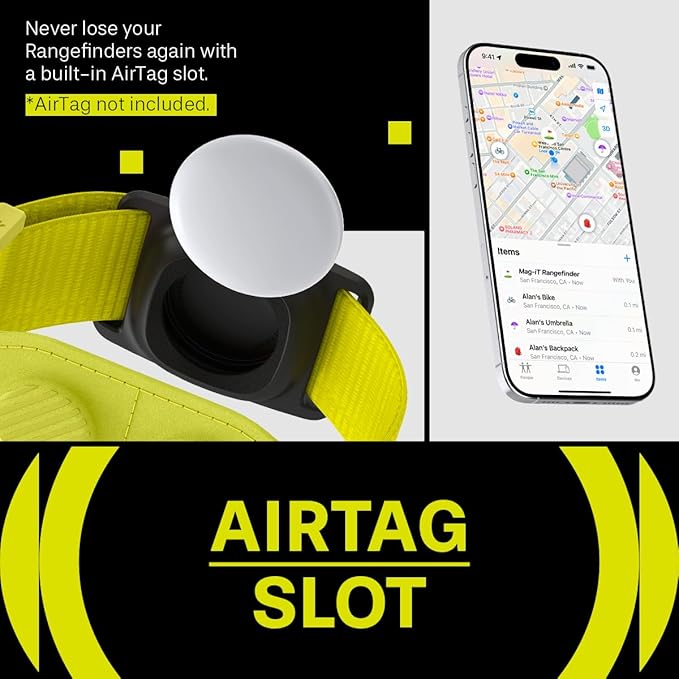 Spigen MAG-iT Magnetic Golf Rangefinder Strap Designed for AirTag/TagMe Tracker and GPS for Golf Cart