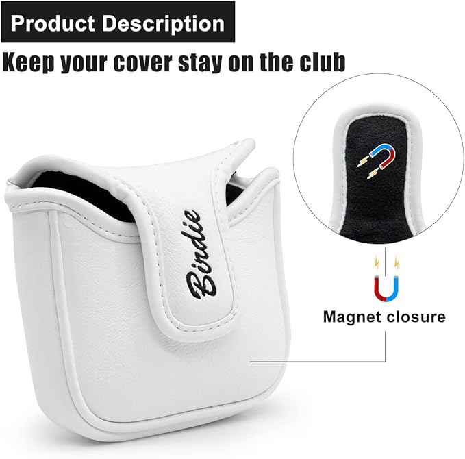 Golf Club Head Covers Birdie Driver Headcovers Fairway Wood Covers Hybrid Cover Elegant Embroidery Premium Leather Golf Mallet Blade Putter Cover