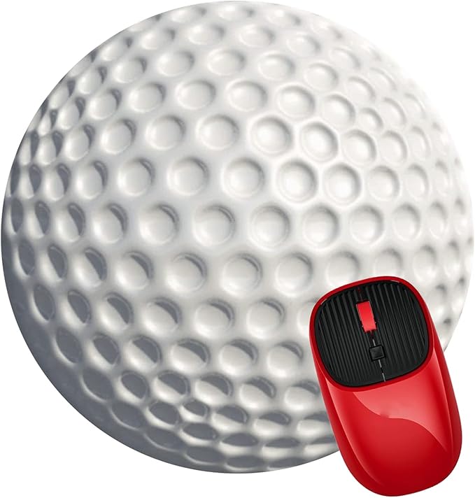 Mouse Pad Golf Ball, Premium-Textured Mouse Mat with Non-Slip Rubber Base, Cute Round Mousepad for Laptop Computer Office Desk Accessories,7.9 inch