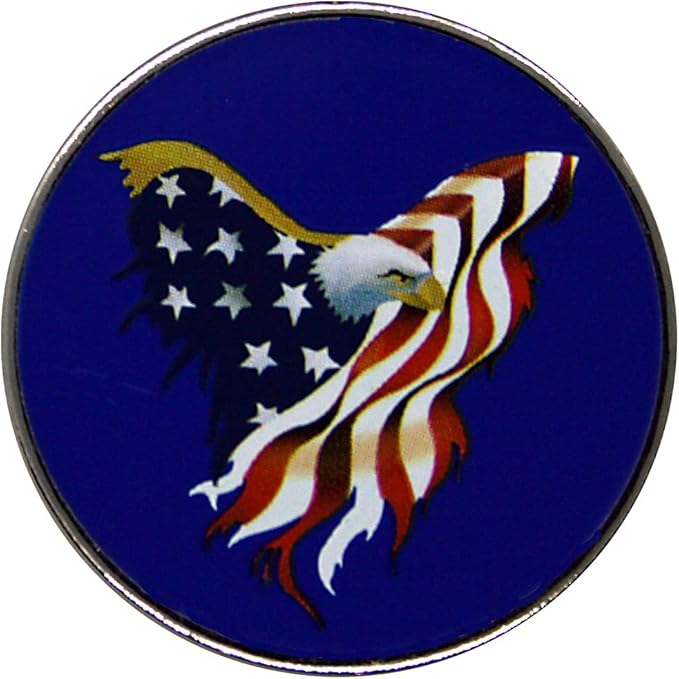 USA Flag Golf Ball Marker with USA Flag Hat Clip