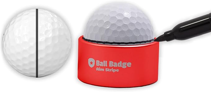 Ball Badge Aim Stripe - 360 Degree Golf Ball Line Marker Kit with Golf Bag Attachment for Perfect Alignment and Precision Putting