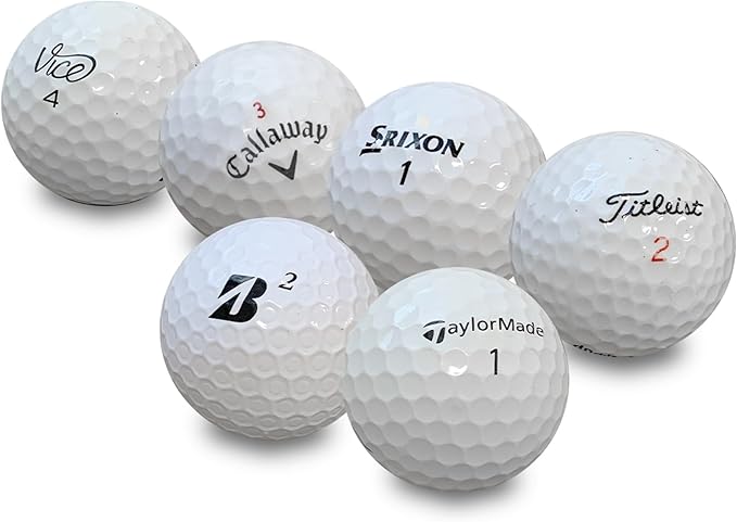 Golf Ball nut - 48 Used Golf Balls – Recycled Premium Brands Assorted Mix for Practice & Play – 5A/4A Premium Condition Mix – Includes Mesh Bag – Budget-Friendly & Sustainable Golf Balls
