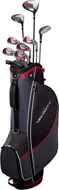 Wilson Tour Velocity Complete Golf Set with Stand Bag - Men's Right Hand, Regular Flex, Black/Red