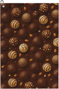 Chocolate & Nuts Golf Towel Waffle Microfiber with Hook Detachable Clip 24x16in
