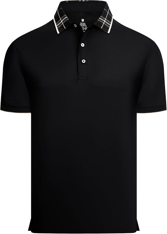 Alex Vando Mens Golf Shirts Moisture Wicking Quick-Dry Short Sleeve Fashion Designed Polo Shirts for Men