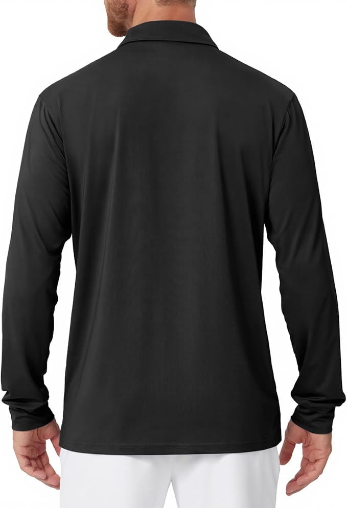 NAVISKIN Men's Polo Shirts Long Sleeve Golf Shirts with Collar UPF 50 SPF Shirt for Men Quick Dry Moisture Wicking