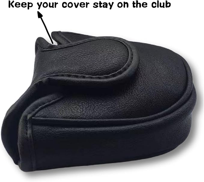 Blank Golf Mallet Putter Cover - Black or White Head Cover with Magnetic Closure