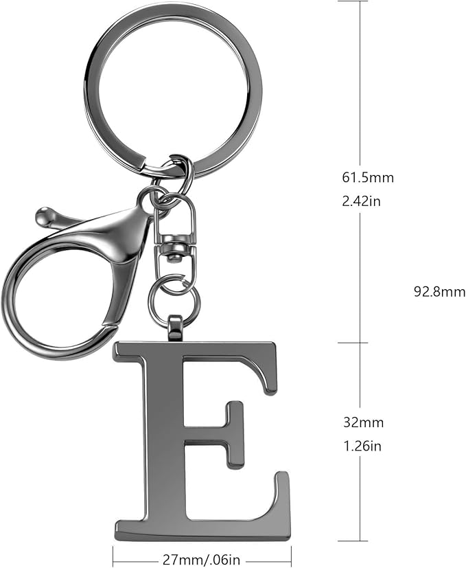 LAXPICOL Gold Letter A-Z Keychain for Women Bag Charms Purse Charms For Handbags Metal Alphabet Initial Letter Keychain