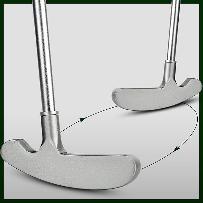 FUNGREEN Golf 2PCS/Pack Two-Way Putter Club for Right or Left Handed Golfers Foldable Alloy Rod Head Adults Golf Putter - 34" Length