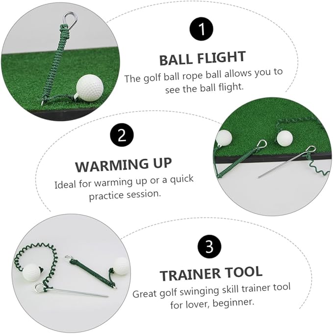 YARNOW Fly Rope Ball Golf Swing Trainer with Practice Rope for Skill Improvement Outdoor and Indoor Swing Practice Aid Convenient Warm-up Tool for Golfers
