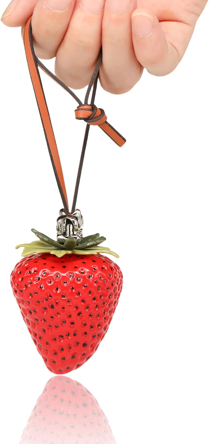 Cherry Bag Charm, Cute Strawberry Fruit Bags Charm Purse Charms Keychain Women Bag for Handbag