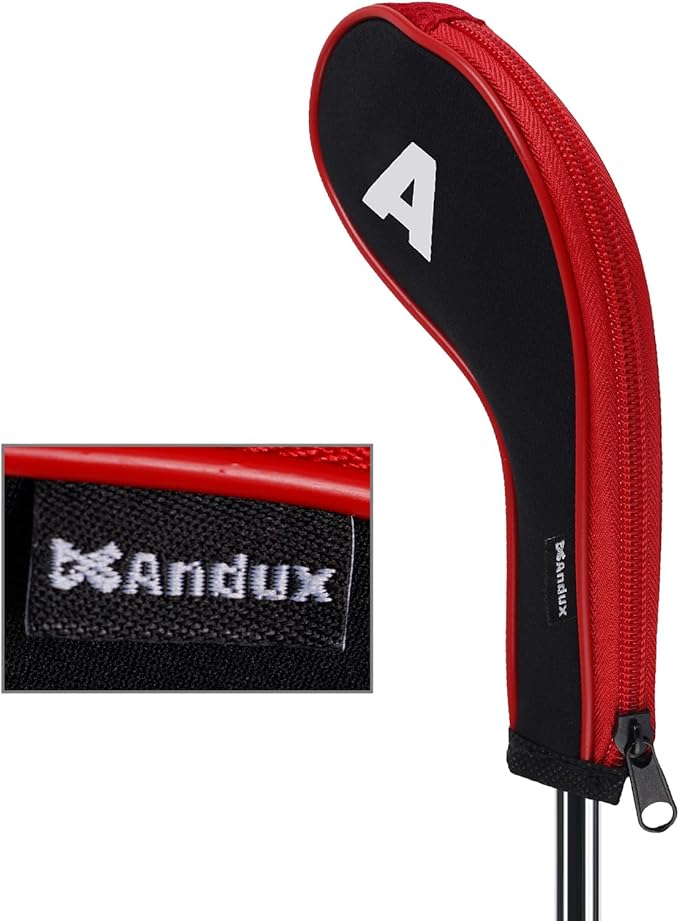 Andux Number Print Golf Iron Club Head Covers Long Neck with Zipper 12pcs/Set