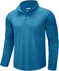 CRYSULLY Men's Long Sleeve 1/4 Zip Shirts Sun Protection Pullover UPF 50+ Rash Guard Running Lightweight T Shirt