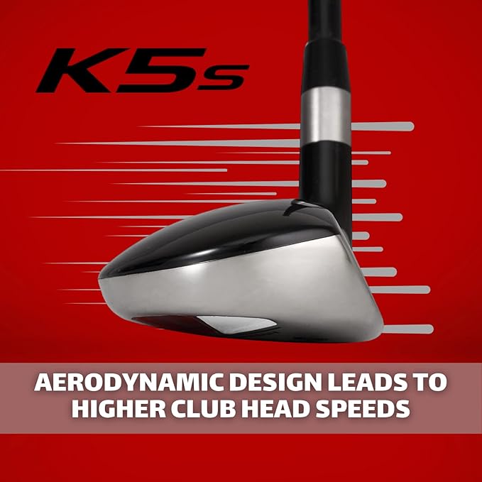 Senior Men’s Majek Golf All Hybrid Complete Full Set, which Includes: #5, 6, 7, 8, 9, PW +SW Senior Flex Right Handed New Utility “A” Flex Club