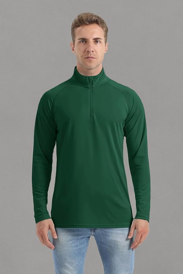 Boladeci Men's UPF 50+ Sun Shirts 1/4 Zip Long Sleeve SPF UV Protection Lightweight Quick Dry Quarter Zip Golf Shirts
