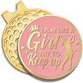 Pink Golfer Ball Marker with Magnetic Hat Clip, Funny Golf Accessories Gifts for Men Women, Novelty Birthday Gifts for Men Women Golfer Fan