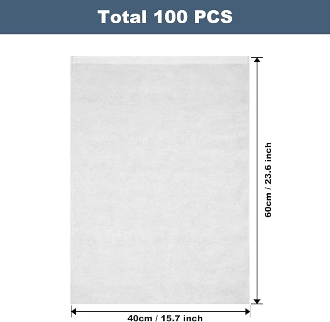 100 Pcs White Dust Bags for Shoes, Handbags, and Travel Storage, Non-Woven Fabric Shoe Bags, Portable Storage Organizer for Closet, Boots, and Accessories, 15.7" x 23.6"