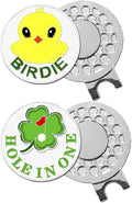 FINGER TEN Golf Ball Marker with Hat Clip Markers Assorted Patterns Value Gift Set Mark Golf Divot Tool Accessories for Men Women Kids