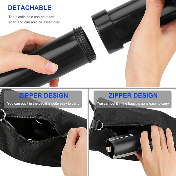 Golf Ball Collector, Golf Ball Shag Bag Holds About 75 Balls Golf Detachable Ball Retrievers Tube with Storage Bag Golf Ball Picker Scooping Device