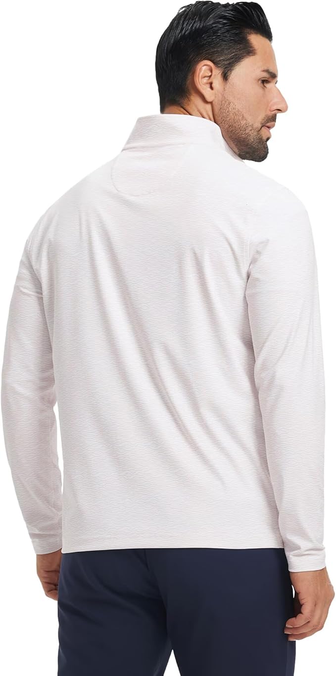 M MAELREG Quarter Zip Golf Pullover Men Dry Fit Long Sleeve Performance Wicking 1/4 Zip Full Print Pullover Mens Sweatshirt