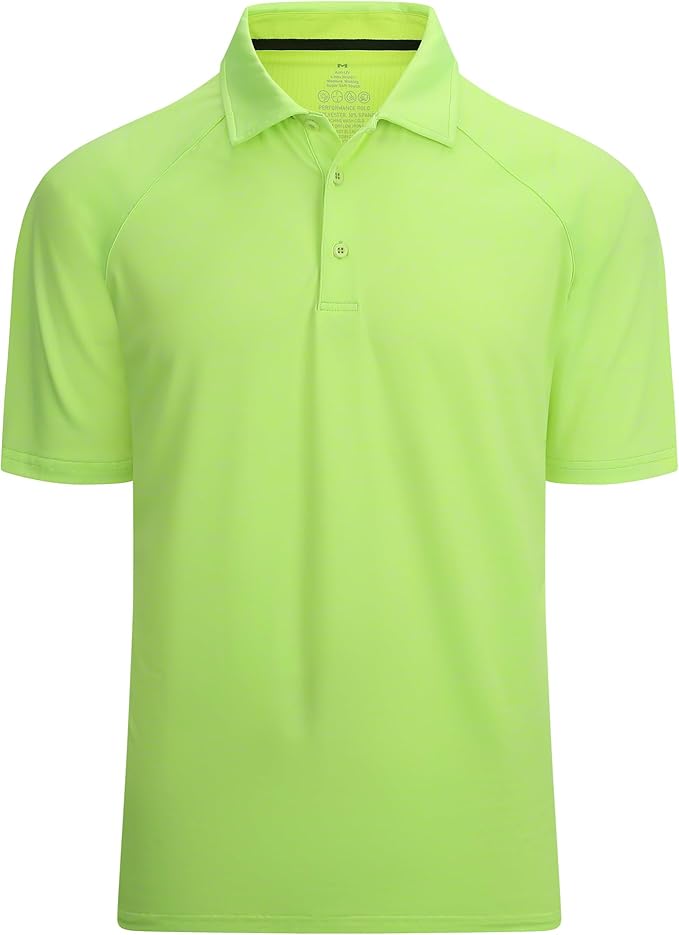 Alex Vando Mens Golf Shirt Moisture Wicking Quick-Dry Short Sleeve Casual Polo Shirts for Men