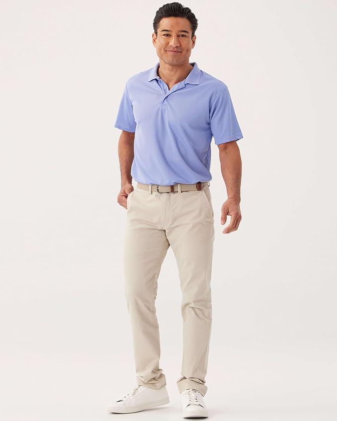 Real Essentials 3 Pack: Men's Quick-Dry Short Sleeve Athletic Performance Polo Shirt (Available in Big & Tall)