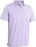 Golf Shirts for Men Dry Fit Short Sleeve Print Performance Moisture Wicking Polo Shirt