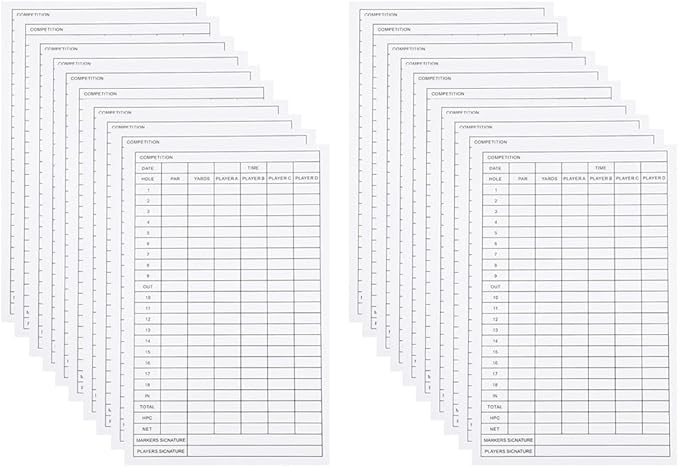 BESPORTBLE 40pcs Scorekeeper Accessory Pocket Score Scorecard Coated Outdoor Scorecards Competition Keeper, Notebook and Card Stats Paper Club Accessories Notebook, Golfs Disc Scorebook