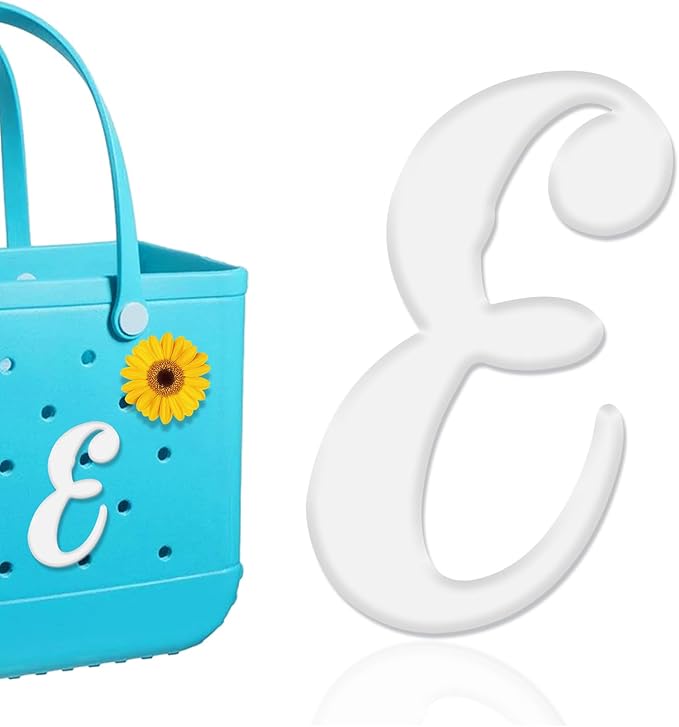 Mity rain Letter Charms for Bogg Bag，Alphabet Lettering Accessories Charms Compatible with Bogg Bag Original All Models, Insert Decorative Letter for Handbag Beach Tote Bag E