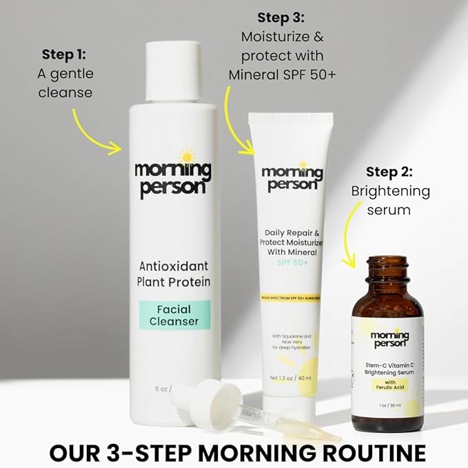 Daily Repair & Protect Moisturizer with Mineral Sunscreen Face SPF 50+ I With Squalane and Aloe Vera for Deep Moisture I UVA/UVB & Blue Light Protection I No White Cast I Reef Safe I Vegan