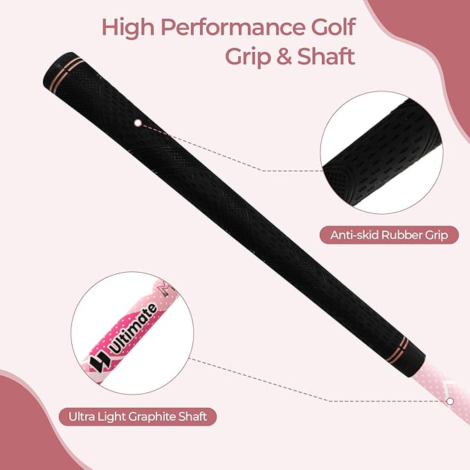 Goplus Junior Complete Golf Club Set for Kids, Right Hand Golf Clubs with Stand Bag, Rain Hood, Golf Practice Set for Ages 5-7,8-10,11-13 Boys Girls