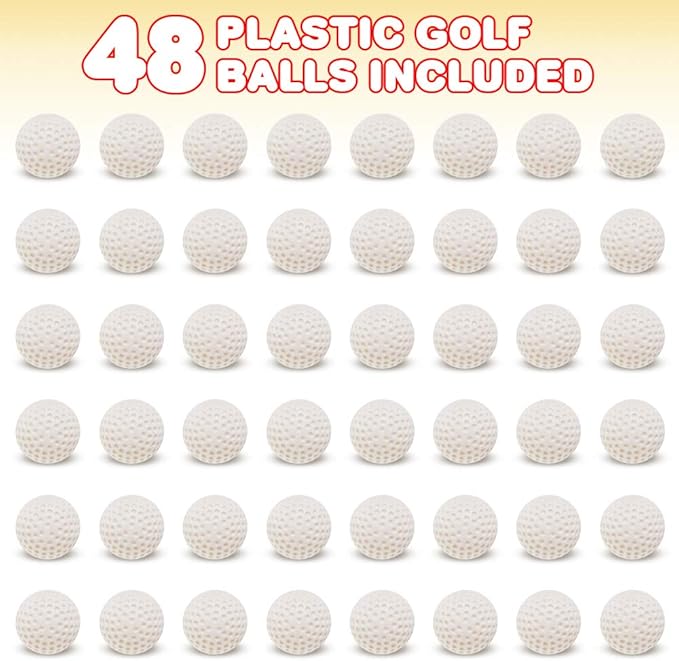 ArtCreativity 48pcs Practice Golf Balls, Hollow Golf Balls for Kids & Adults, Sports Birthday Party Favors, Great for Indoor and Outdoor Play, Sporty Goody Bag Fillers