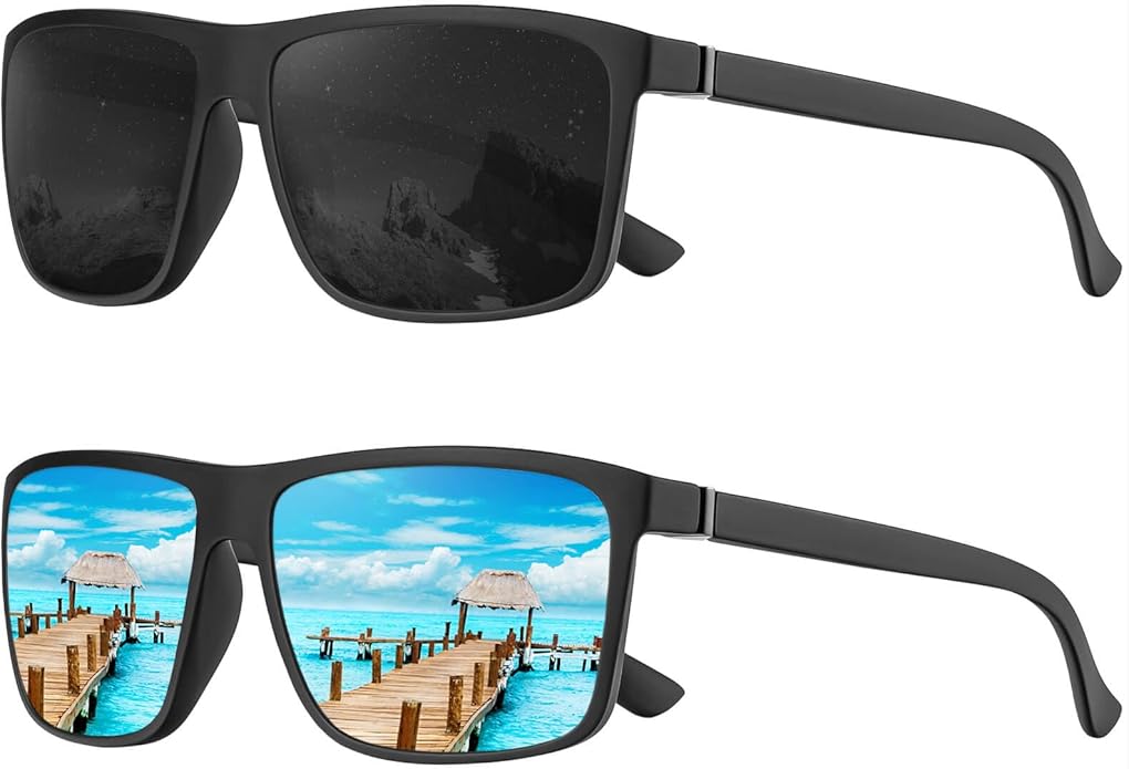 KALIYADI Polarized Sunglasses for Men and Women, Mens Sun Glasses with UV Protection for Driving Fishing Golf (3 Packs)