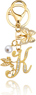 Initial Keychain Bag Charm Women Purse Charms for Handbags Accessories Charm for Wallet Butterfly Pendant for Girls