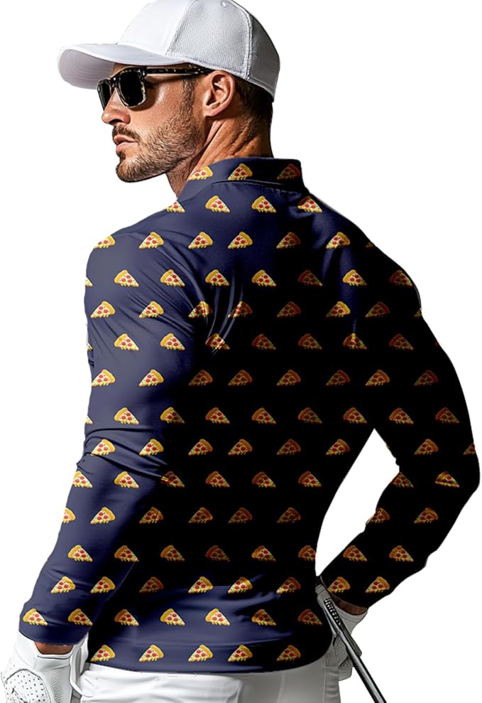 Men's Long Sleeve Golf Shirt Quick Dry 3 Button Work Fishing Outdoor Casual Collar Shirt