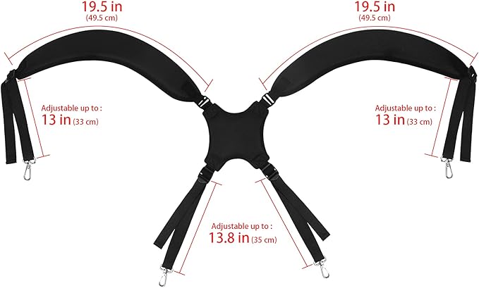 mytag Golf Bag Cross Straps Replacement with 4 Clips, Adjustable Universal Shoulder Carry Straps for Taylormade OGIO