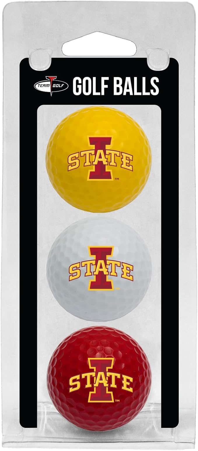 Team Golf NCAA Regulation Size Golf Balls, 3 Pack, Full Color Durable Team Imprint