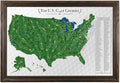 Push Pin Travel Maps Customizable Wall Art - Top Golf Courses USA Map - Solid Wood Brown - Framed Pin Map, Includes 150 Pins - Handcrafted in USA - 27.5" x 39.5"