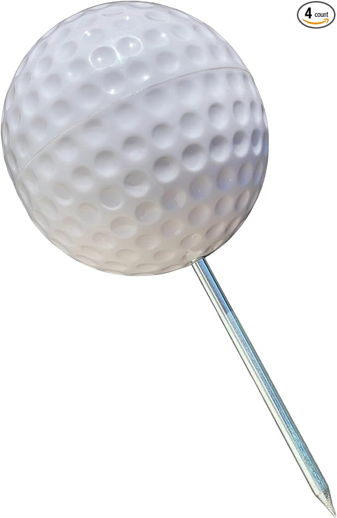 Sandbaggy Plastic Tee Markers for Golf Course (UV Resistant) - Steel Spike - Safety Caps Included