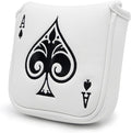 Golf Putter Cover Headcover Magnetic, Poker Ace Style Golf Club Head Cover, 4 Models Available Headcovers for Blade Half-Mallet Square Putters