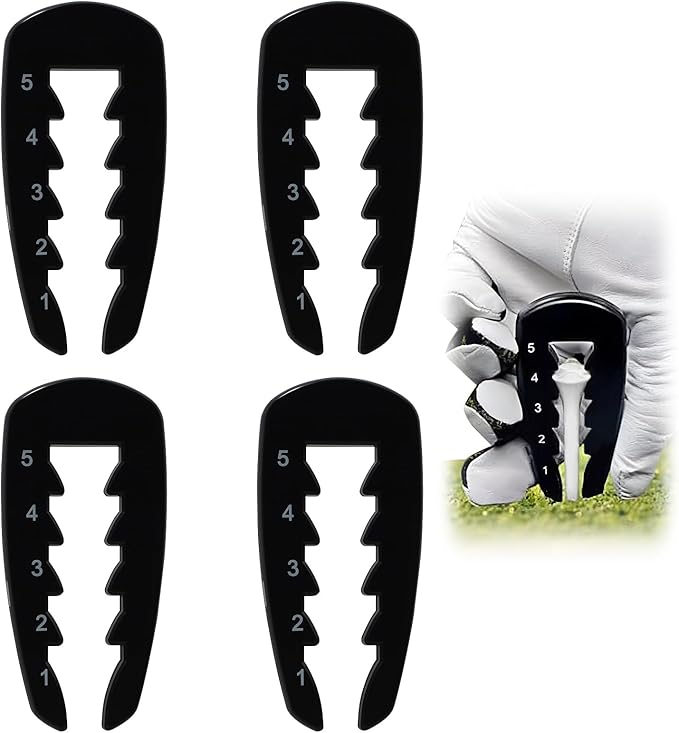 4 Pcs Golf Tee Height Setter, Adjustable Ball Seat Height, Training Aid for Consistent Swings, Distance & Accuracy, Easy-to-Use Training Tool for Beginners and Enthusiasts