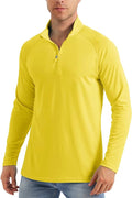 MAGCOMSEN Men's Long Sleeve Sun Shirts UPF 50+ Tees 1/4 Zip Up Fishing Running Rash Guard T-Shirts Outdoor Shirt