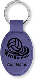 LaserGram Oval Keychain, Water Polo, Personalized Engraving Included