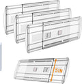 3 Pack Adjustable Heavy-Duty Drawer Dividers for Clothes,5" High Expandable From 13-21" Clear Drawer Organizers, PC Plastic Separators for Dresser/Bedroom/Bathroom/Kitchen/Office Storage