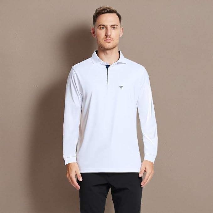 Mens Polo Shirts Short and Long Sleeve Casual Solid Stylish Dry Fit Performance Designed Collared Golf Polo Shirts for Men