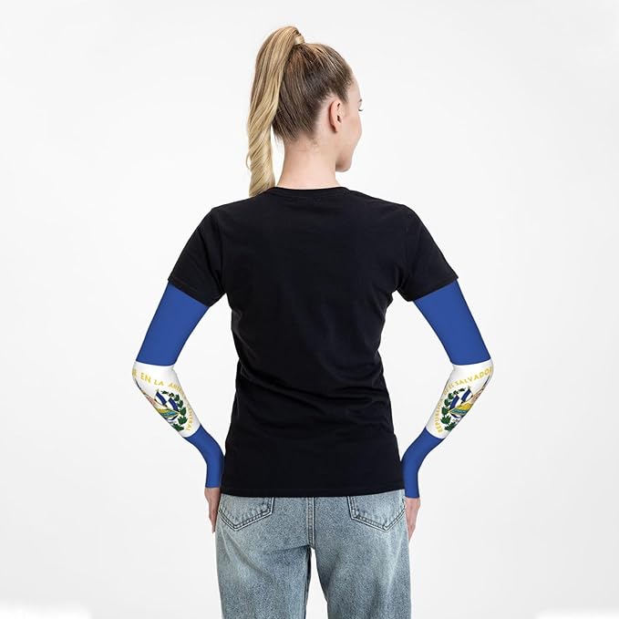Cute Flag Arm Sleeves Cooling Sun Protection Sports Flag Sleeves for Men Women