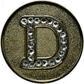 Monogram Initial Golf Ball Marker with Crystals and Matching Hat Clip