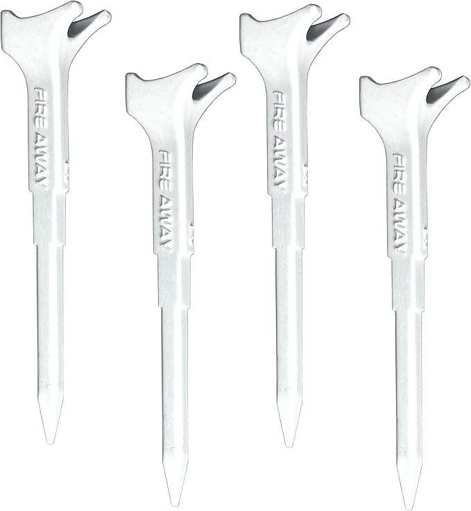 FIRE AWAY Premium Golf Tees, Reduced Ball Spin, Less Friction & Precision Height Markers for Perfect Trajectory, Made of Special Unbreakable Plastic Nylon Blend