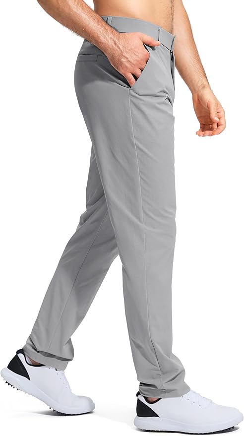 Pudolla Men's Golf Pants Stretch Work Dress Comfy Pants 30"/32"/34" Lightweight Quick Dry Casual Slacks Trousers with Pockets