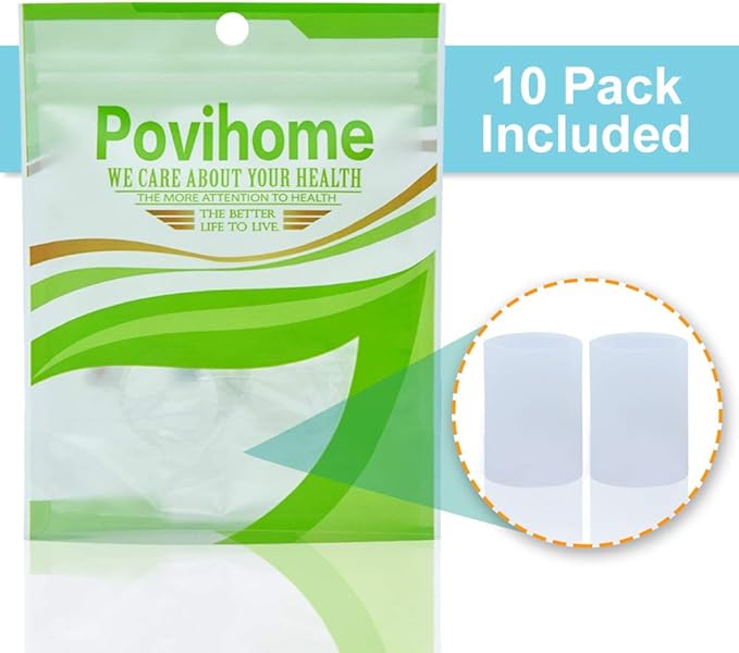 Povihome Toe Sleeves, Toe Protectors, 10 Pack Toe Tube Pads for Hammer Toe,Stubbed Toe,Corns, Calluses Protect